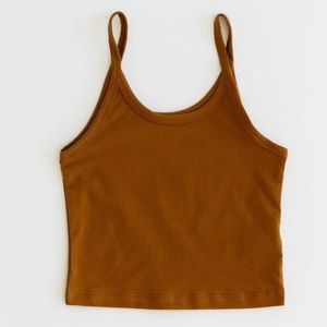 ARQ crop tank in toffee